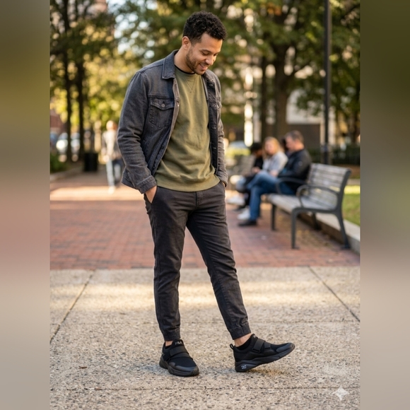 FILA Black Slip-On Cross-Strap Sneakers - Picture 2 of 14